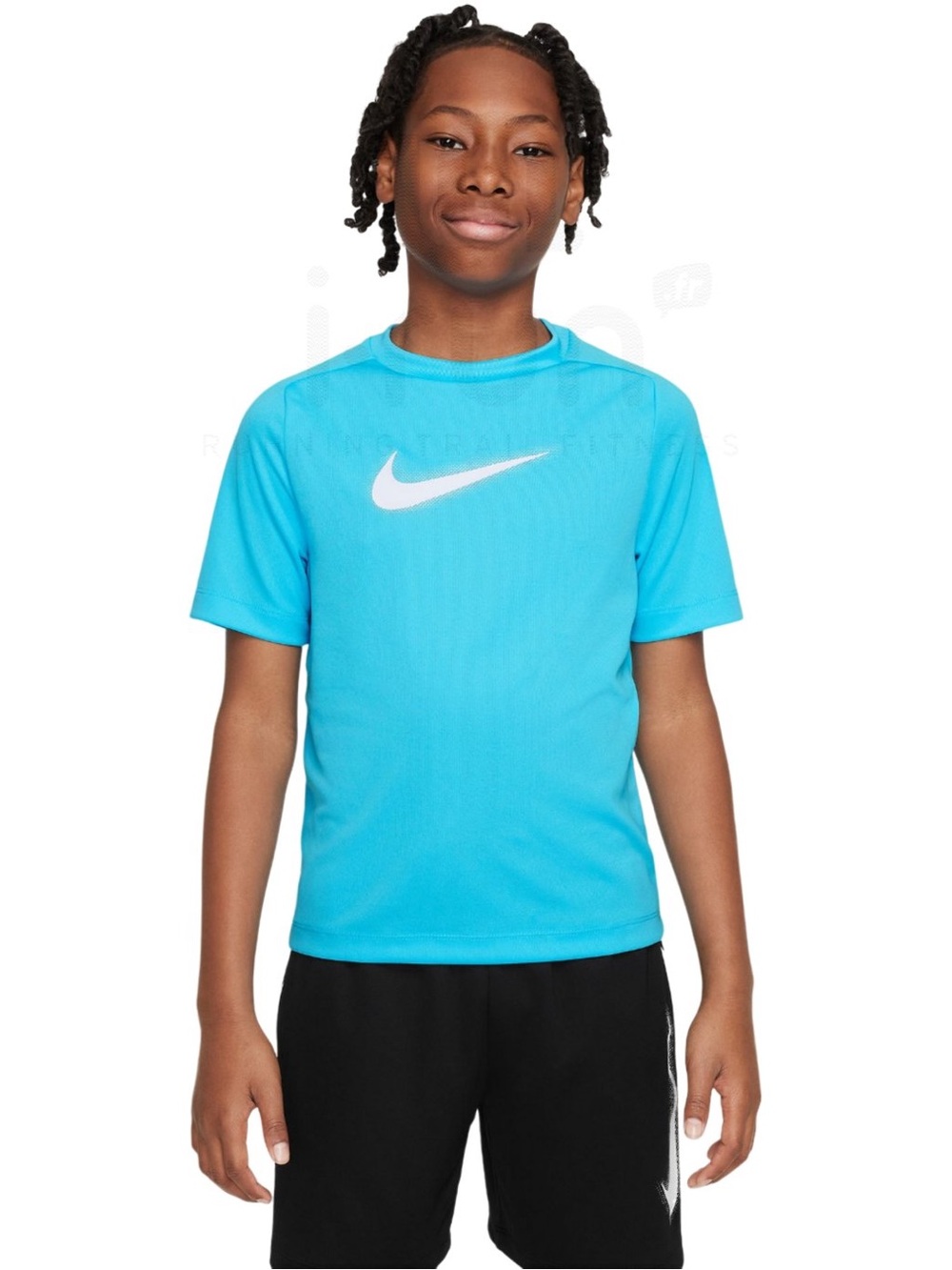 Nike Dri-Fit Youth Short Sleeve Dri-FIT Tee - Bright Blue with White Swoosh